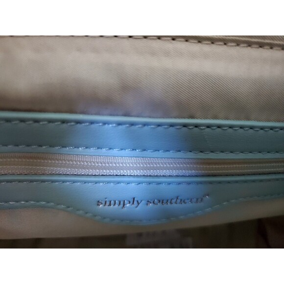 Simply Southern Mint Green Shoulder Bag Purse Gold Chain Quilted Pattern NWT - Picture 10 of 16